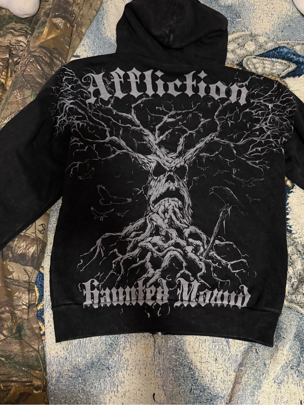 Haunted Mound Affliction collab zip up hoodie